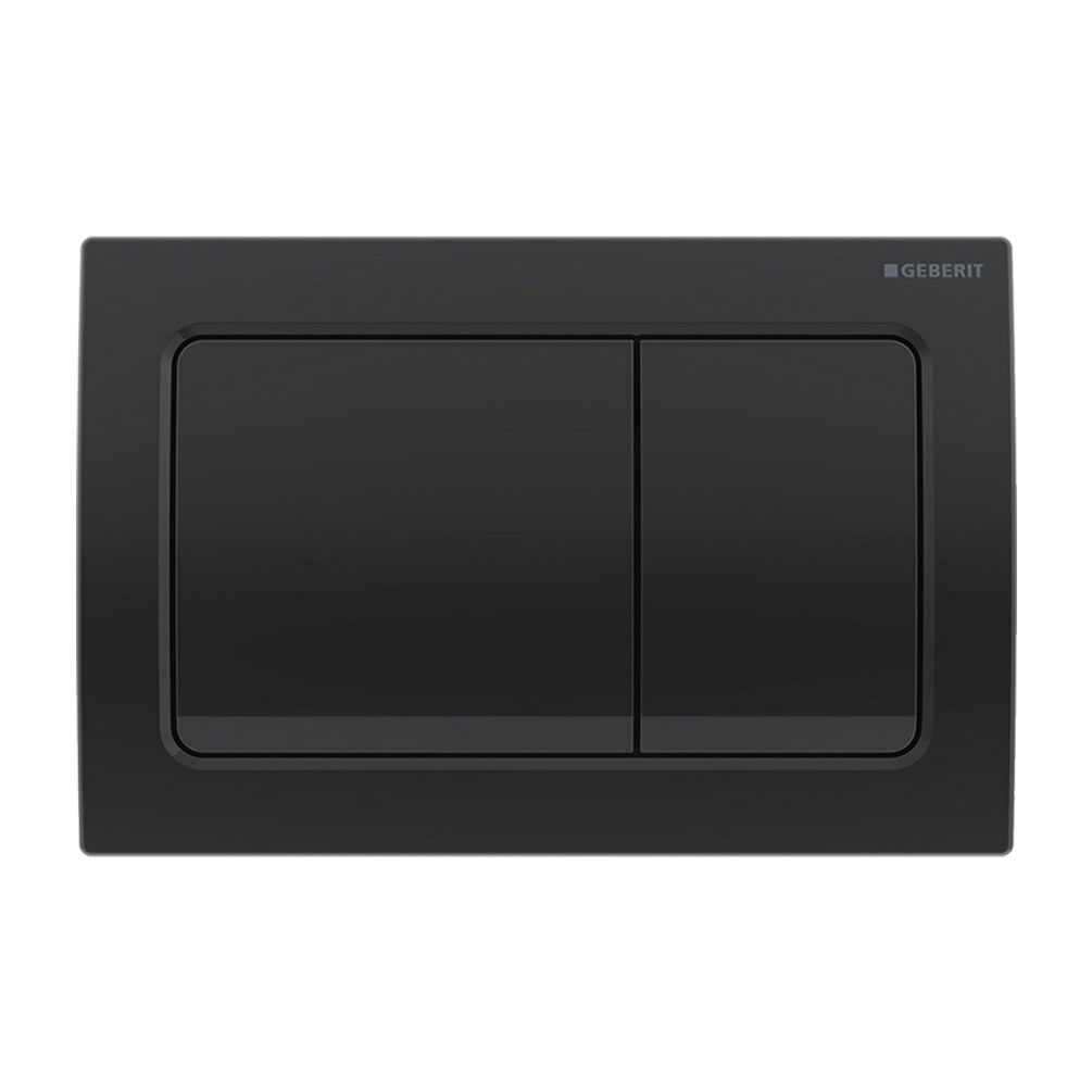 Cutout image of Geberit Alpha01 Square Black Chrome Dual Flush Plate